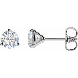 14K White 1 CTW Lab-Grown Diamond Stud Earrings - BN & CO JEWELRY
