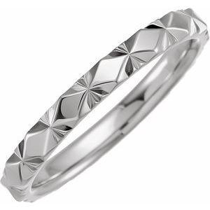 Continuum Sterling Silver 2.5 mm Diamond Faceted Band Size 6.5 - BN & CO JEWELRY