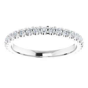 14K White 3/8 CTW Natural Diamond Matching Band - BN & CO JEWELRY