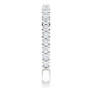 14K White 3/8 CTW Natural Diamond Matching Band - BN & CO JEWELRY