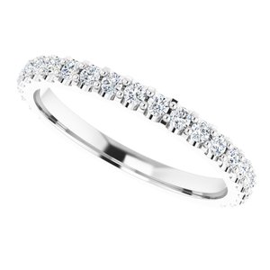 14K White 3/8 CTW Natural Diamond Matching Band - BN & CO JEWELRY