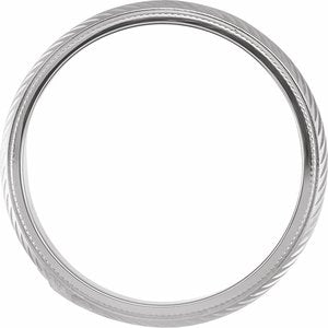 14K White 6 mm Herringbone Band Size 10 - BN & CO JEWELRY
