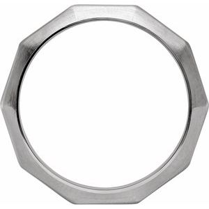 14K White 3 mm Geometric Decagon Band Size 6 - BN & CO JEWELRY