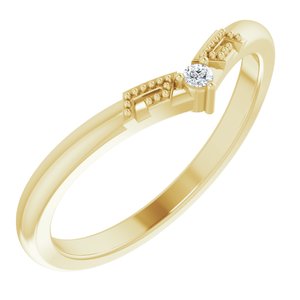 14K Yellow .02 CT Natural Diamond Matching Band - BN & CO JEWELRY