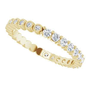 14K Yellow 1/2 CTW Natural Diamond Reversible Eternity Band Size 7 - BN & CO JEWELRY
