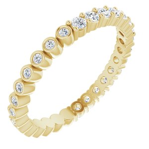 14K Yellow 1/2 CTW Natural Diamond Reversible Eternity Band Size 7 - BN & CO JEWELRY
