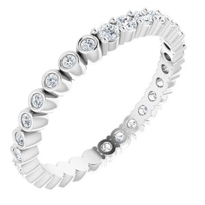 14K White 1/2 CTW Natural Diamond Reversible Eternity Band Size 7 - BN & CO JEWELRY