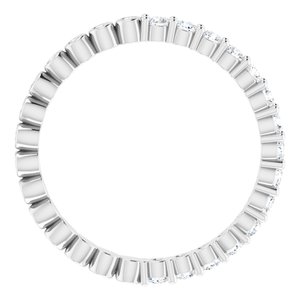 14K White 1/2 CTW Natural Diamond Reversible Eternity Band Size 7 - BN & CO JEWELRY