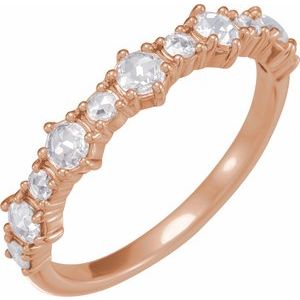 14K Rose 3 mm Round 1/2 CTW Natural Rose-Cut Diamond Anniversary Band - BN & CO JEWELRY