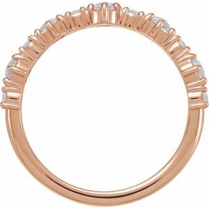 14K Rose 3 mm Round 1/2 CTW Natural Rose-Cut Diamond Anniversary Band - BN & CO JEWELRY