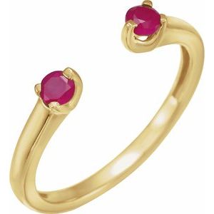 14K Yellow Natural Ruby Negative Space Ring - BN & CO JEWELRY
