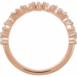 14K Rose 4x3 mm Oval 5/8 CTW Natural Rose-Cut Diamond Anniversary Band - BN & CO JEWELRY