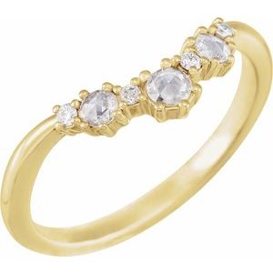 14K Yellow 1/5 CTW Natural Rose-Cut Diamond & Faceted Contour Band - BN & CO JEWELRY