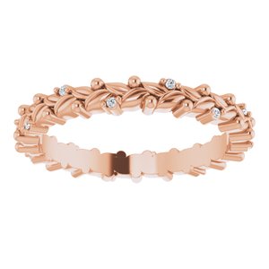 14K Rose .03 CTW Natural Diamond Band Size 7 - BN & CO JEWELRY