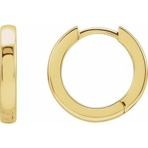 14K Yellow 14 mm Hinged Hoop Earring - BN & CO JEWELRY