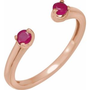 14K Rose Natural Ruby Negative Space Ring - BN & CO JEWELRY