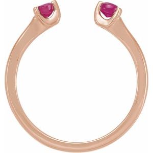 14K Rose Natural Ruby Negative Space Ring - BN & CO JEWELRY
