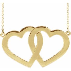 14K Yellow Family Engravable Heart 18" Necklace - BN & CO JEWELRY