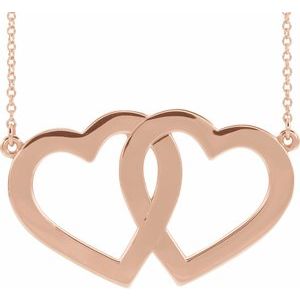 14K Rose Family Engravable Heart 18" Necklace - BN & CO JEWELRY