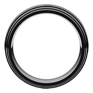 14K White 6 mm Double Stepped Edge Comfort-Fit Band Size 7.5 - BN & CO JEWELRY