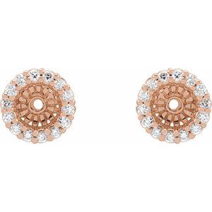 14K Rose 1/6 CTW Diamond Earring Jackets with 4.1 mm ID - BN & CO JEWELRY
