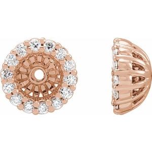 14K Rose 1/6 CTW Diamond Earring Jackets with 4.1 mm ID - BN & CO JEWELRY