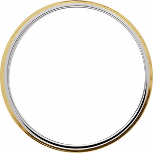 14K White/Yellow 8 mm Flat Band with Diamond Edge Inlay Size 11 - BN & CO JEWELRY