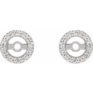 14K White .08 CTW Natural Diamond Earring Jackets with 3.6 mm ID - BN & CO JEWELRY