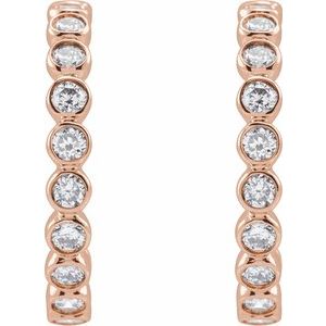14K Rose 3/8 CTW Lab-Grown Diamond Huggie Earrings - BN & CO JEWELRY