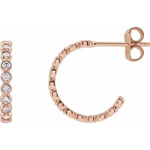 14K Rose 3/8 CTW Lab-Grown Diamond Huggie Earrings - BN & CO JEWELRY