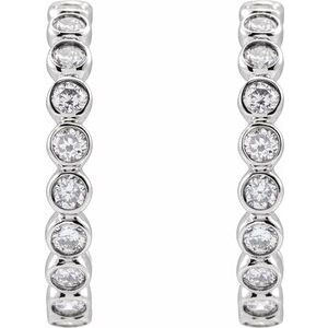 14K White 3/8 CTW Lab-Grown Diamond Huggie Earrings - BN & CO JEWELRY