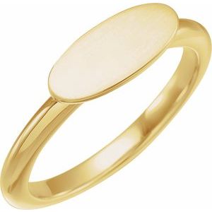 14K Yellow 13x5.5 mm Oval Signet Ring - BN & CO JEWELRY