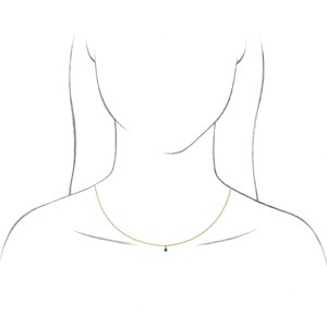 14K Yellow Natural Emerald 16" Necklace - BN & CO JEWELRY