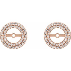 14K Rose 1/5 CTW Natural Diamond Earring Jackets - BN & CO JEWELRY