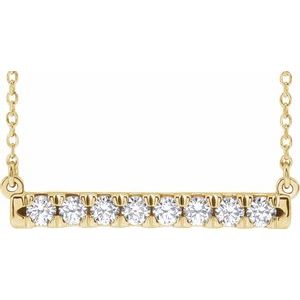 14K Yellow 1/2 CTW Lab-Grown Diamond French-Set Bar 18" Necklace - BN & CO JEWELRY
