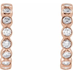 14K Rose 1/3 CTW Lab-Grown Diamond Huggie Earrings - BN & CO JEWELRY