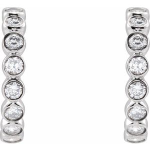14K White 1/3 CTW Lab-Grown Diamond Huggie Earrings - BN & CO JEWELRY