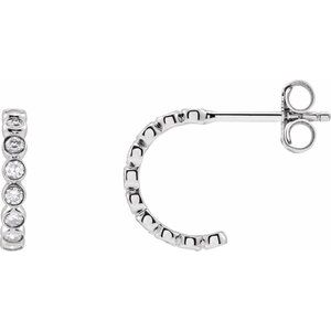 14K White 1/3 CTW Lab-Grown Diamond Huggie Earrings - BN & CO JEWELRY
