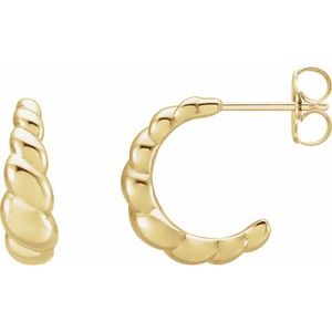 14K Yellow Rope Dome Hoop Earrings - BN & CO JEWELRY