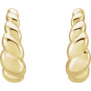 14K Yellow Rope Dome Hoop Earrings - BN & CO JEWELRY