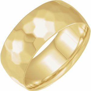 14K Yellow 9 mm Textured Patterned Band Size 10 - BN & CO JEWELRY