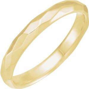 14K Yellow 3 mm Textured Patterned Band Size 7 - BN & CO JEWELRY