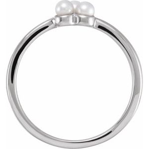 14K White Cultured Freshwater Pearl Cluster Ring - BN & CO JEWELRY