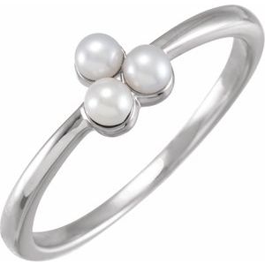 14K White Cultured Freshwater Pearl Cluster Ring - BN & CO JEWELRY