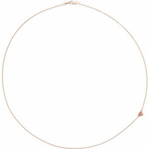 14K Rose Sideways Off-Center Heart 18" Necklace - BN & CO JEWELRY