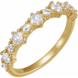 14K Yellow 3 mm Round 1/2 CTW Natural Rose-Cut Diamond Anniversary Band - BN & CO JEWELRY
