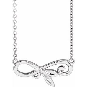 Sterling Silver Floral-Inspired 18" Necklace - BN & CO JEWELRY