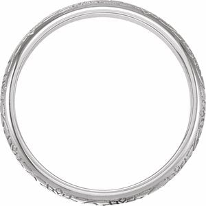 14K White 5 mm Floral Band Size 7 - BN & CO JEWELRY