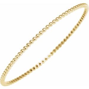 14K Yellow Beaded Bangle Bracelet - BN & CO JEWELRY