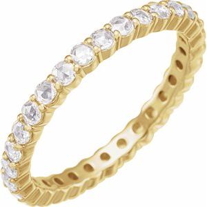 14K Yellow 1/2 CTW Natural Diamond Eternity Band Size 4.5 - BN & CO JEWELRY